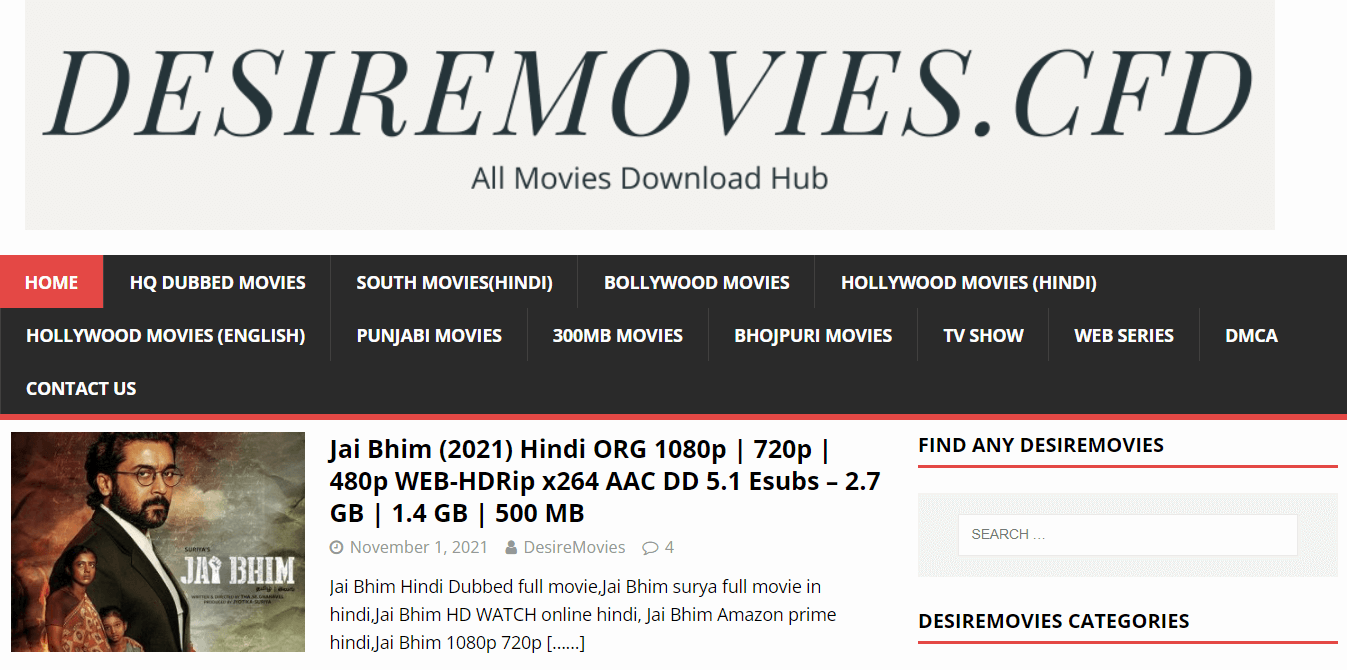 Desirmovies site